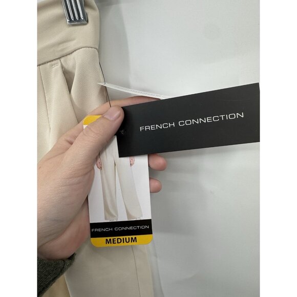 French Connection Wide Leg Trouser Women Medium Cream NEW Workwear - Picture 4 of 9